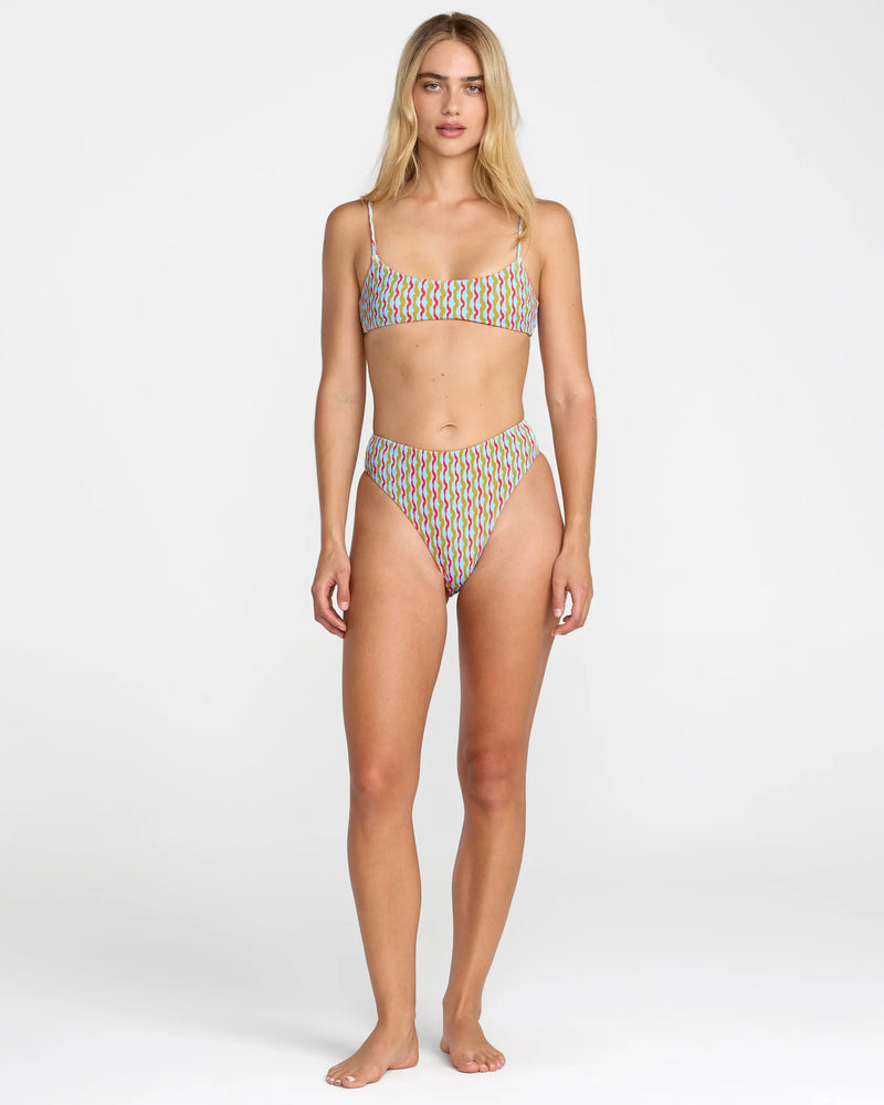 Load image into Gallery viewer, RVCA Women's Slow Going Bralette Bikini Top Crystal Blue 23O181603-CRY
