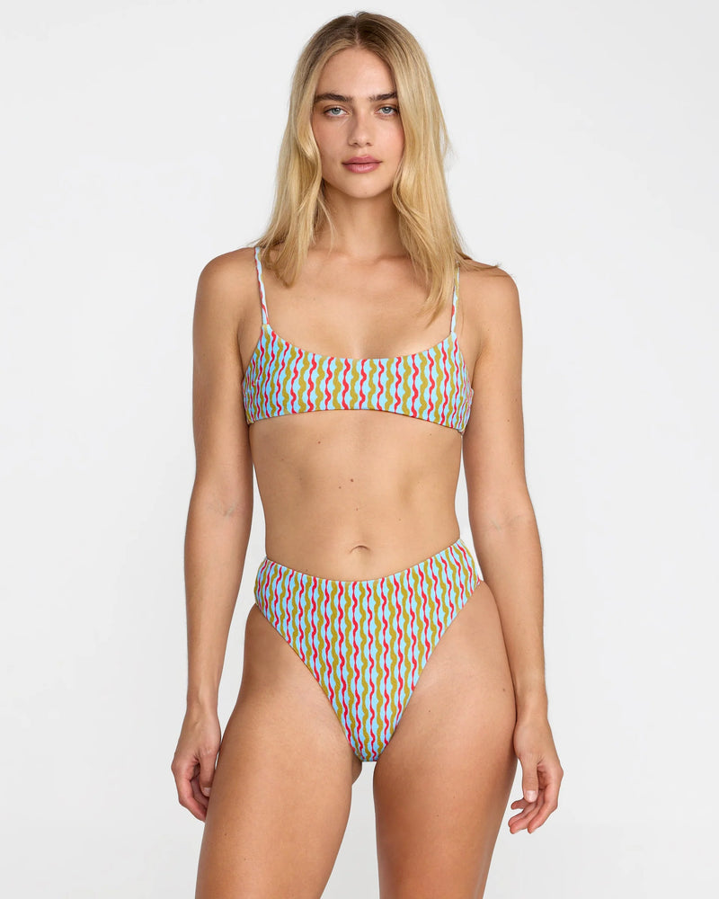 Load image into Gallery viewer, RVCA Women's Slow Going Bralette Bikini Top Crystal Blue 23O181603-CRY
