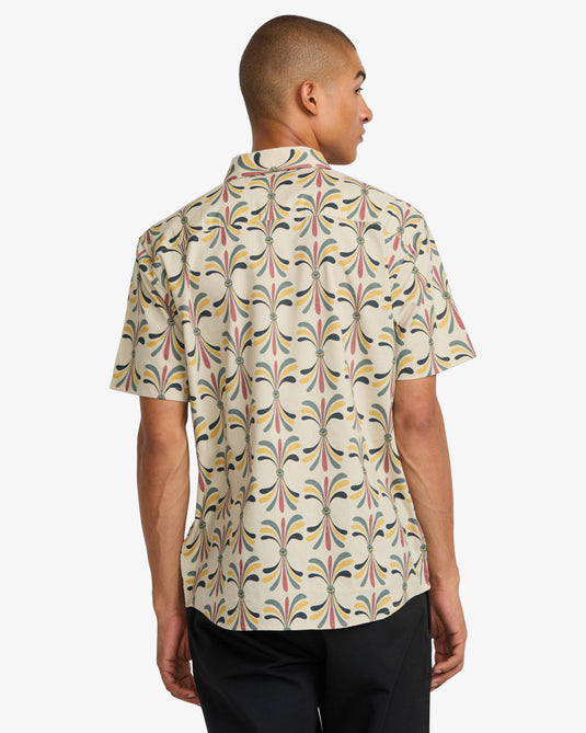 RVCA Men's LA Eye Floral Short Sleeve Shirt Light Khaki 23A041500-LKH