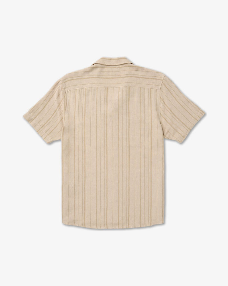 Load image into Gallery viewer, RVCA Men's Exotica Stripe Short Sleeve Shirt Light Khaki 23A041604-LKH
