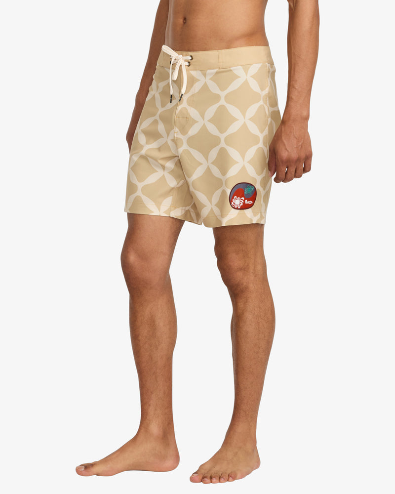 Load image into Gallery viewer, RVCA Men&#39;s LA Ornament Board Shorts Ochre 23A081510_OCR
