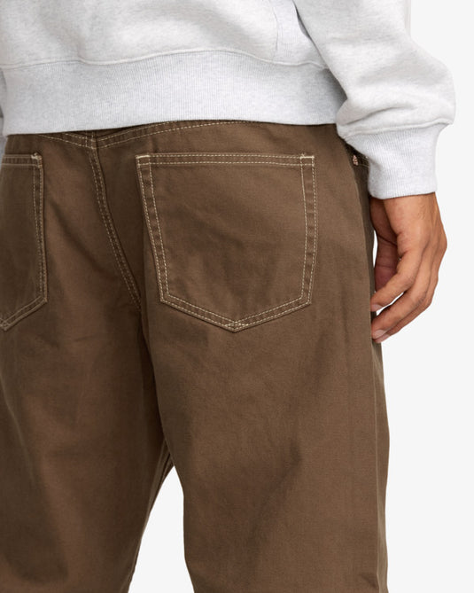RVCA Men's Dayshift 5 Pocket Canvas Pants Bombay Brown 23A113502-BWN