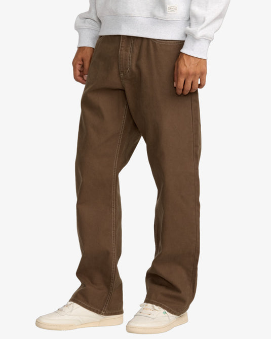 RVCA Men's Dayshift 5 Pocket Canvas Pants Bombay Brown 23A113502-BWN