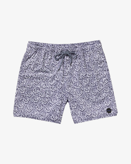 RVCA Men's Barba Roses Elastic 17" Elasticated Shorts 23A252503-LBL