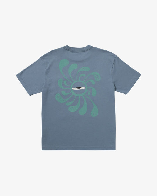RVCA Men's LA Eye Swirl Short Sleeves T-Shirt Vintage Navy 23A351557_VNY