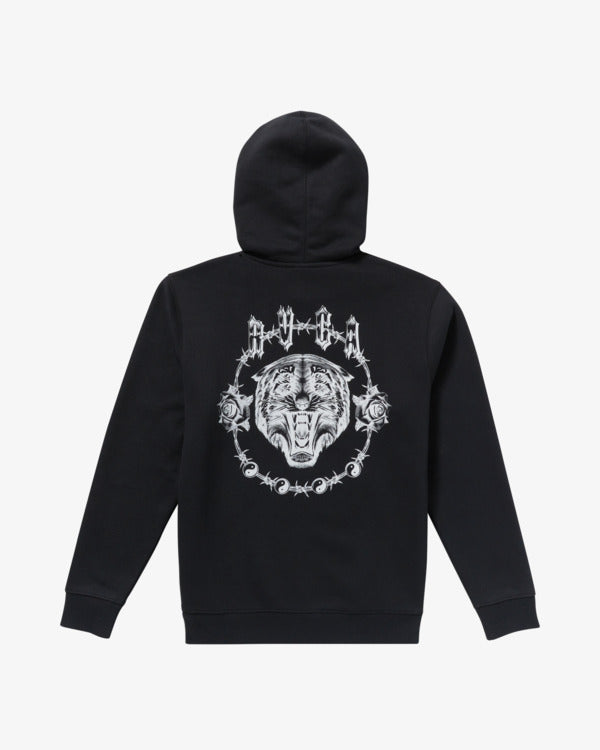 Load image into Gallery viewer, RVCA Men&#39;s Benj Tiger Eyes Zip Up Hoodie Black 23A483507-BLK
