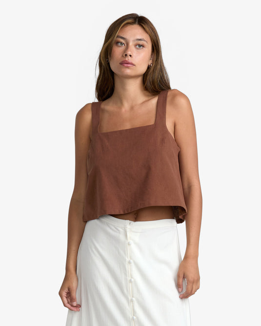 RVCA Women's Baker Vest Top Mocha 23B042506-MOC