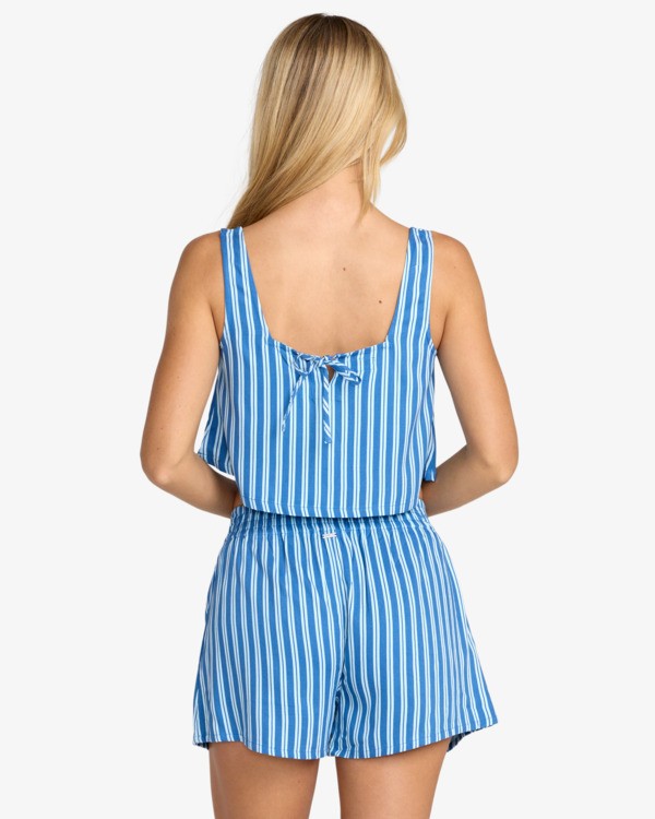 Load image into Gallery viewer, RVCA Women's Baker Top Vest Top Blue Relic 23B042506-REL
