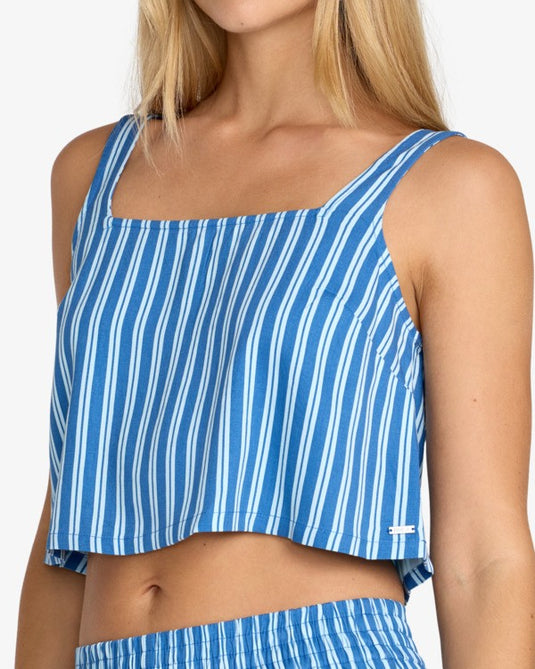 RVCA Women's Baker Top Vest Top Blue Relic 23B042506-REL