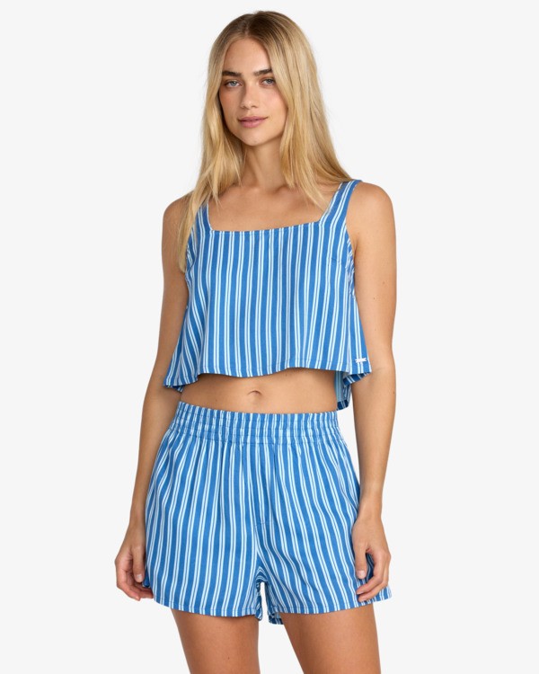 Load image into Gallery viewer, RVCA Women's Baker Top Vest Top Blue Relic 23B042506-REL
