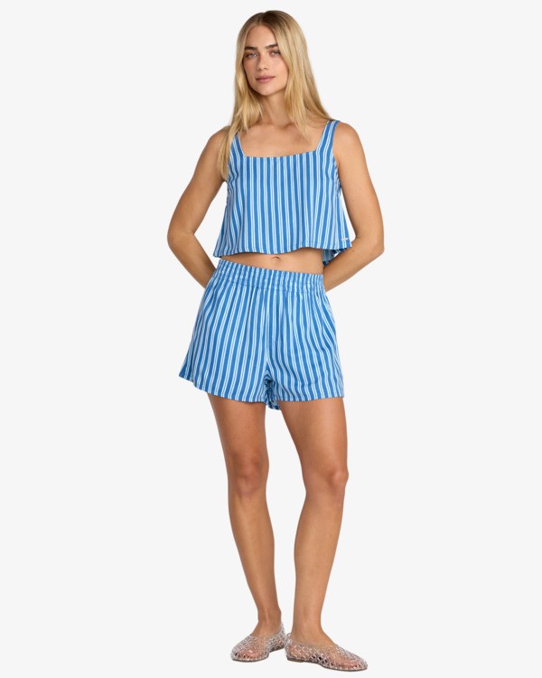 Load image into Gallery viewer, RVCA Women's Baker Top Vest Top Blue Relic 23B042506-REL
