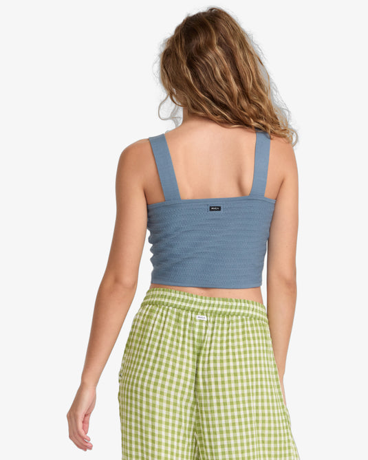 RVCA Women's Noah Sweater Tank Top Coronet Blue 23B071503-BLQ0