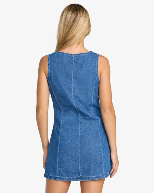 RVCA Women's Lainey Mini Dress Crystal Blue 23B134514-CRY