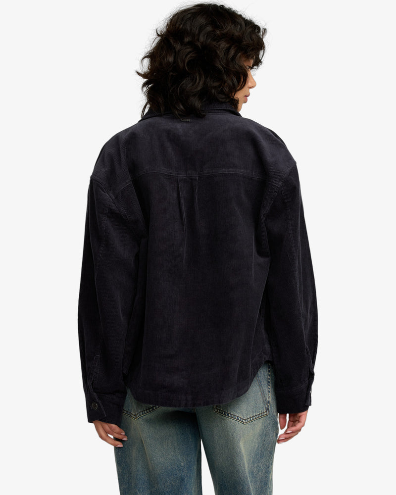 Load image into Gallery viewer, Rvca Women's Birdie Corduroy Jacket Gravel 23B163501-GRA
