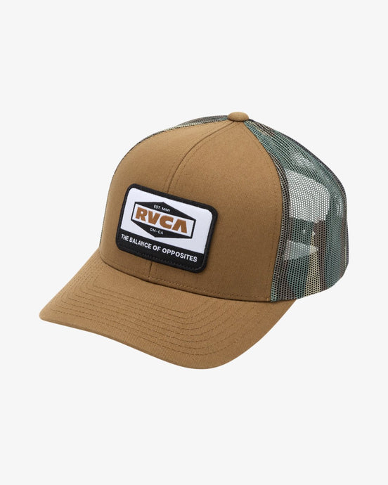 RVCA Men's Mission 2 Trucker Cap Camel 23D551511-CML