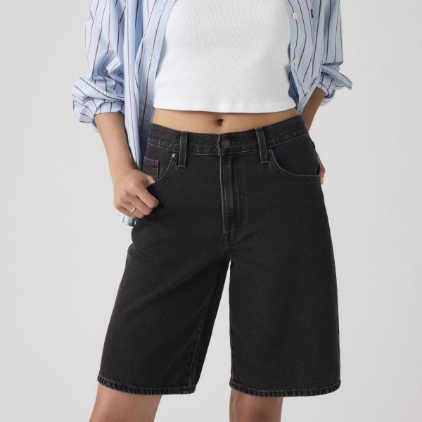 Load image into Gallery viewer, Levi's Women's Baggy Dad Jorts Denim Shorts Black 000MJ0009

