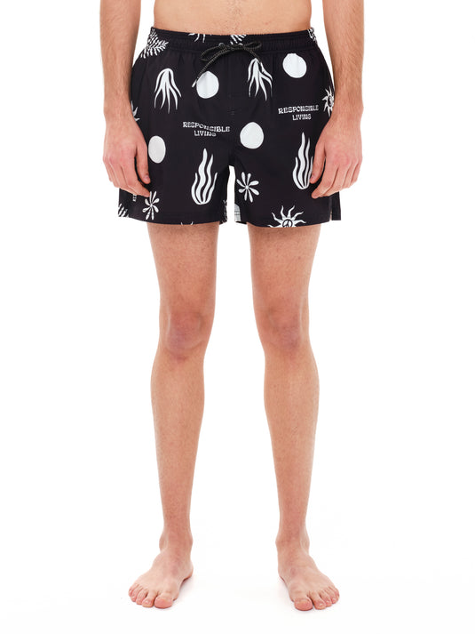 Emerson Men's Elastic Volleyball Swimsuit 36 cm Black 241.EM504.42-Pr426-Black
