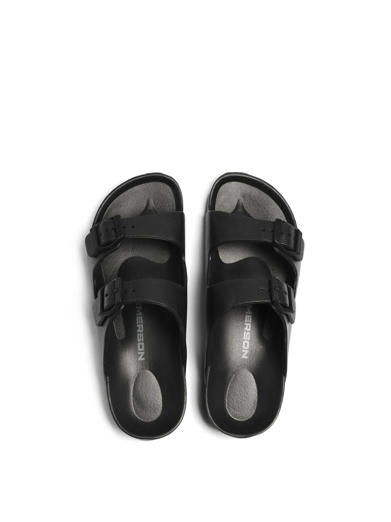 Load image into Gallery viewer, Emerson Men's Two-Strap Slides Black 241.EM95.25-Black

