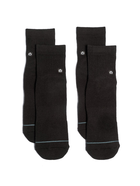 Emerson Unisex Basic Mid Crew Socks (2 Pack) Black/Black 241.EU08.43-Black/Black