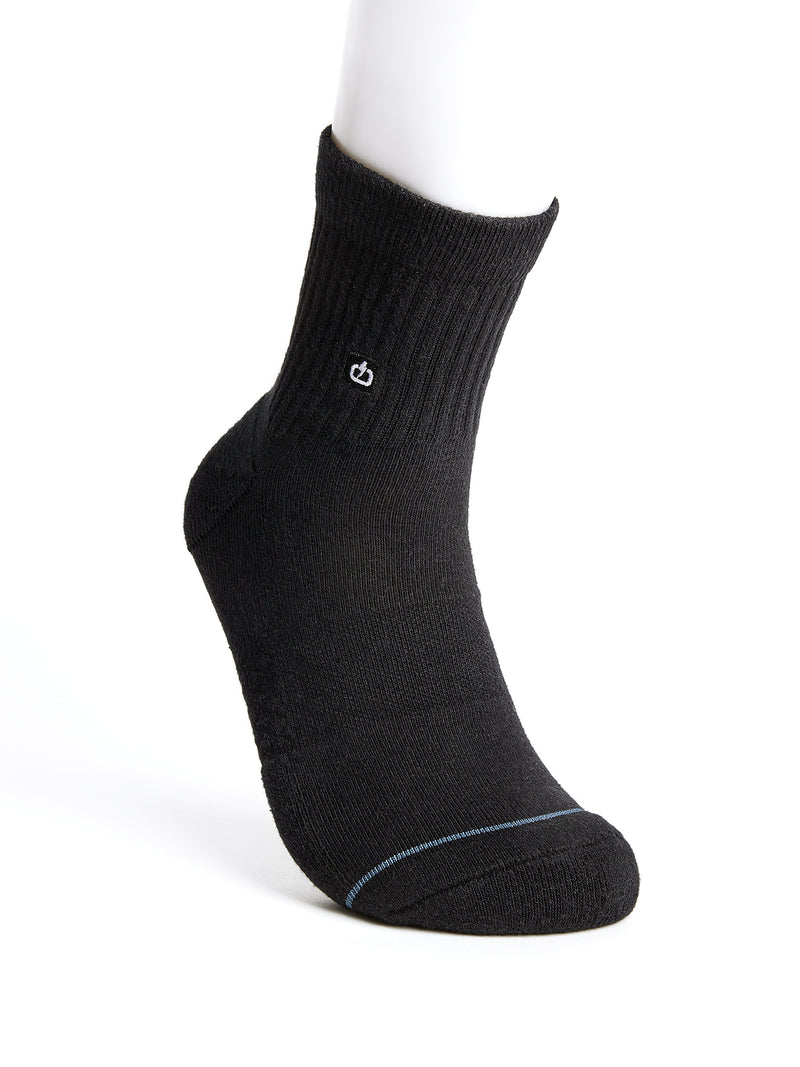 Load image into Gallery viewer, Emerson Unisex Basic Mid Crew Socks (2 Pack) Black/Black 241.EU08.43-Black/Black
