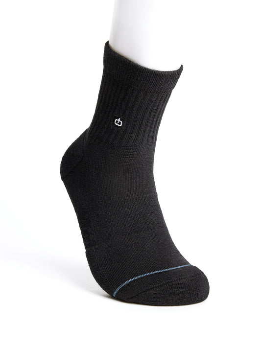 Emerson Unisex Basic Mid Crew Socks (2 Pack) Black/Black 241.EU08.43-Black/Black
