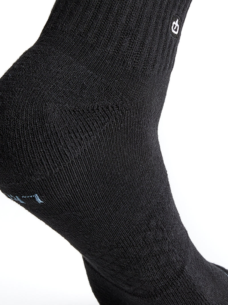 Load image into Gallery viewer, Emerson Unisex Basic Mid Crew Socks (2 Pack) Black/Black 241.EU08.43-Black/Black
