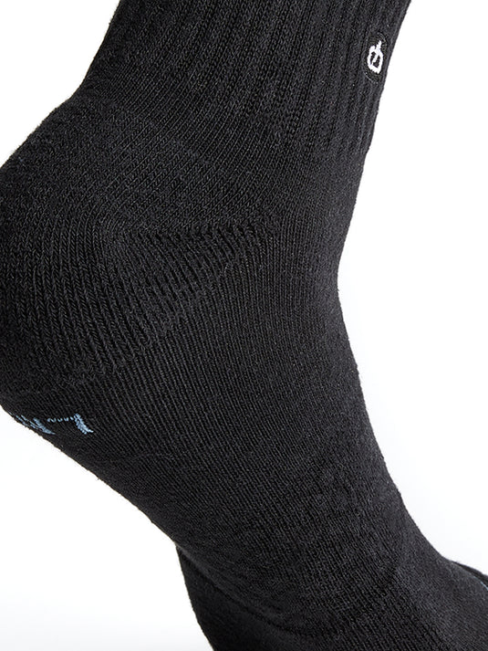 Emerson Unisex Basic Mid Crew Socks (2 Pack) Black/Black 241.EU08.43-Black/Black