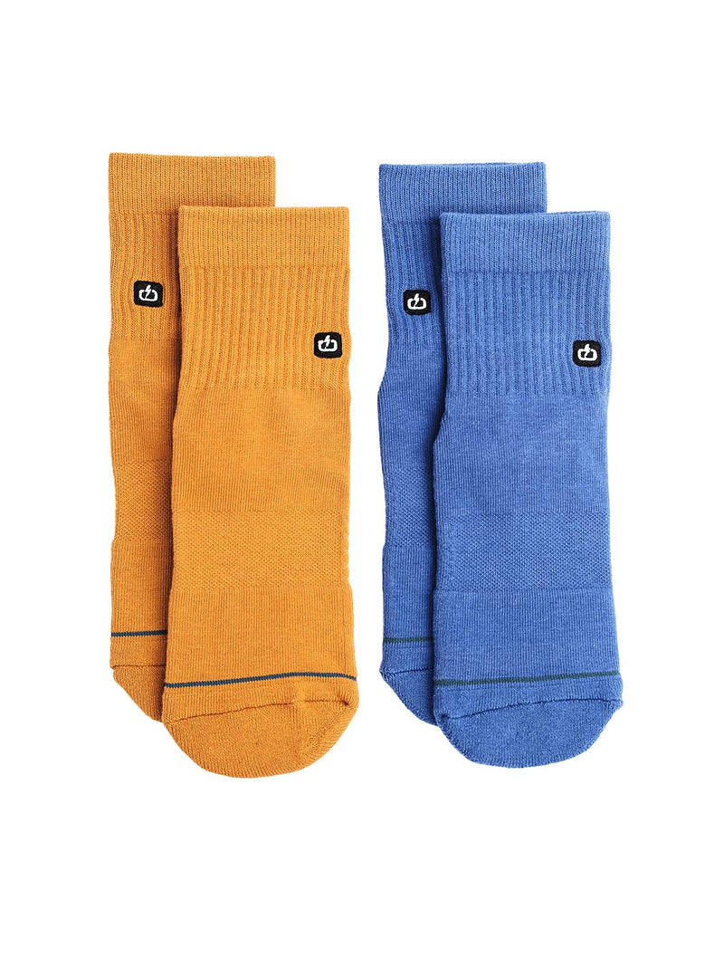 Load image into Gallery viewer, Emerson Unisex Basic Mid Crew Socks (2 Pack) Blue Violet/Dusty Orange 241.EU08.43-Blue Violet/Dusty Orange

