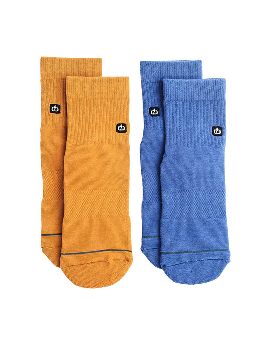 Emerson Unisex Basic Mid Crew Socks (2 Pack) Blue Violet/Dusty Orange 241.EU08.43-Blue Violet/Dusty Orange