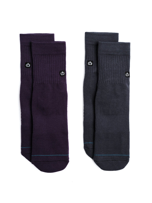 Emerson Unisex Basic Mid Crew Socks (2 Pack) Petrol/D.Purple 241.EU08.43-Petrol/D.Purple