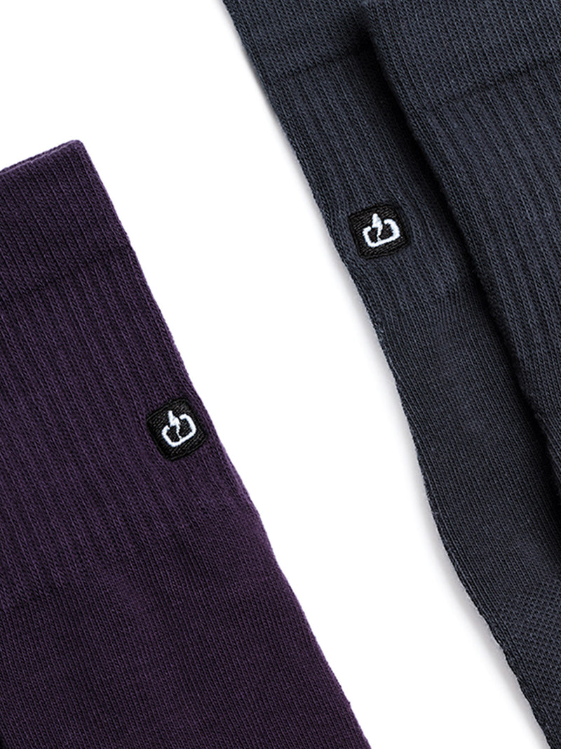 Load image into Gallery viewer, Emerson Unisex Basic Mid Crew Socks (2 Pack) Petrol/D.Purple 241.EU08.43-Petrol/D.Purple
