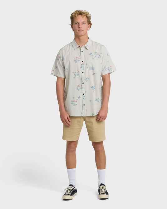 Billabong Men's Sundays Mini Short Sleeve Shirt Stone 24A041506-STN