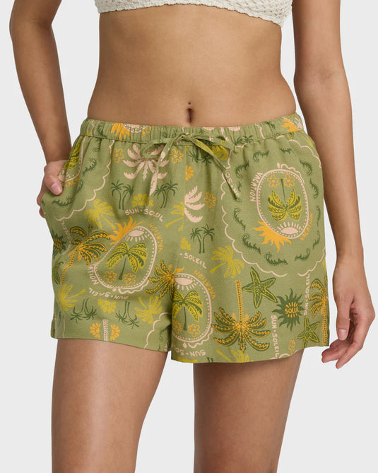 Billabong Women's Wanderer Print Shorts Cedar 24B091612-CED