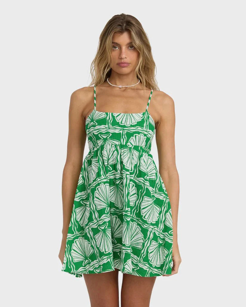 Load image into Gallery viewer, Billabong Women's Sea Shell Mini Dress Kelly Green 24B134519-KEL
