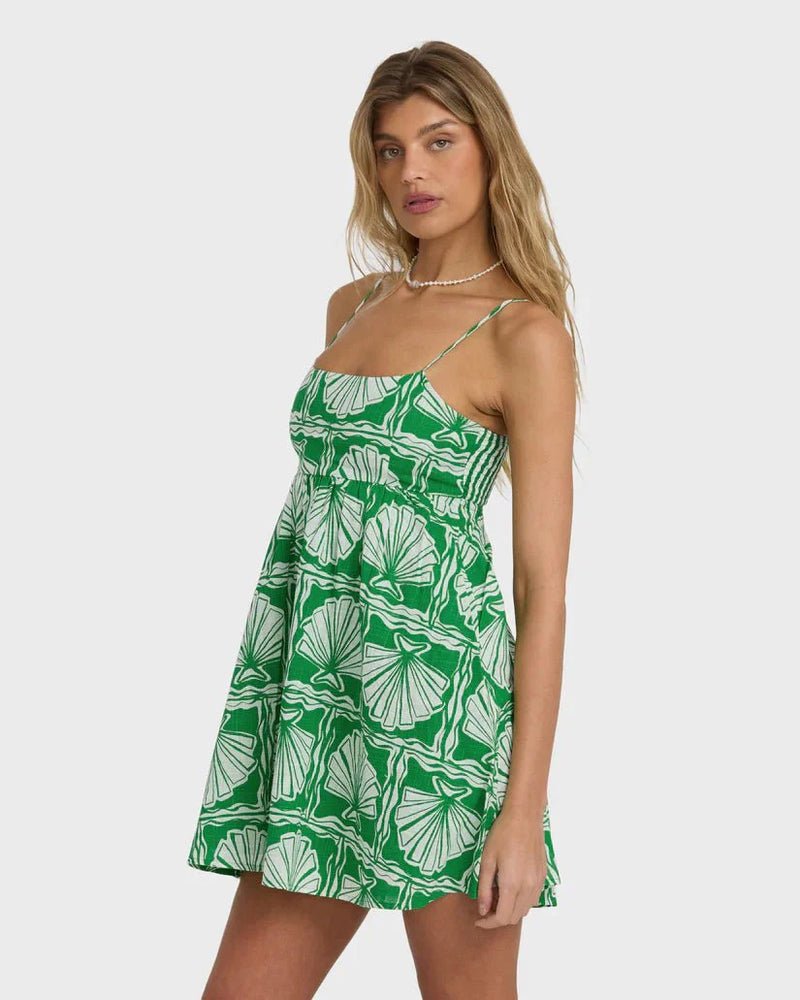 Load image into Gallery viewer, Billabong Women's Sea Shell Mini Dress Kelly Green 24B134519-KEL
