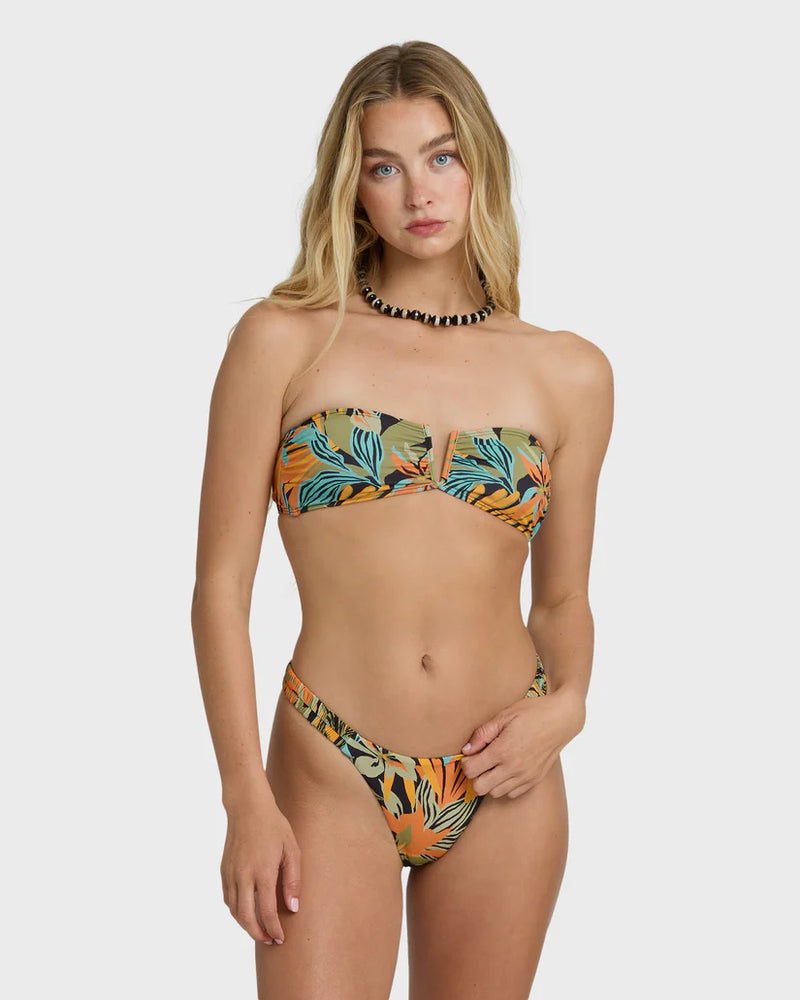 Load image into Gallery viewer, Billabong Women's Des Tropiques Sunni Scrunch Tiny Bikini Bottom Black Multi 24O251600-BLM1
