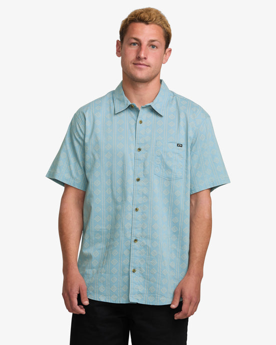 Billabong Men's Sundays Short Sleeve Shirt Washed Blue 24A041506-WBL