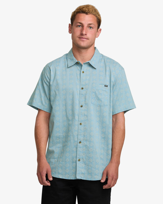 Billabong Men's Sundays Short Sleeve Shirt Washed Blue 24A041506-WBL
