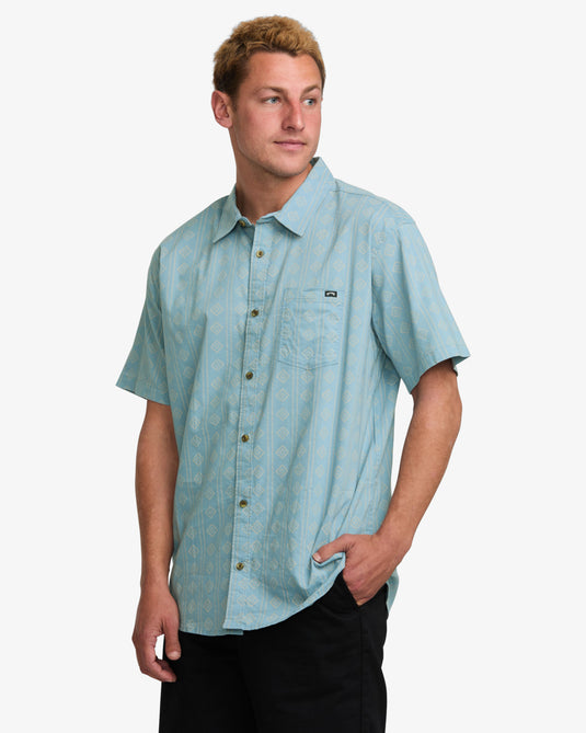 Billabong Men's Sundays Short Sleeve Shirt Washed Blue 24A041506-WBL