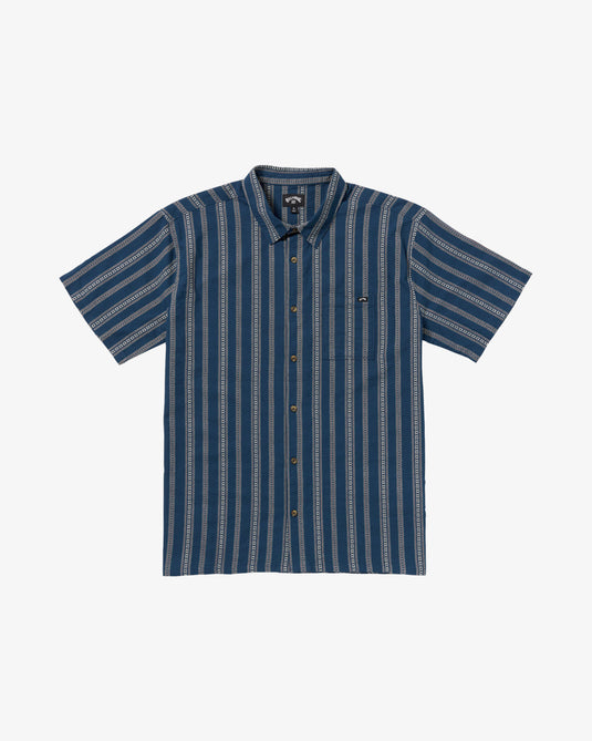 Billabong Men's Sundays Jacquard Short Sleeve Shirt Midnight 24A041507-MID