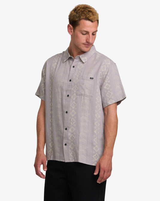 Billabong Men's Sundays Jacquard Short Sleeves Shirt Light Purple 24A041507-LPU
