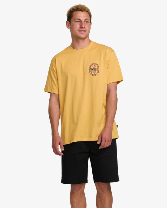 Billabong Men's Sunny Daze Premium Short Sleeves T-Shirt Vintage Gold 24A351513-VGD