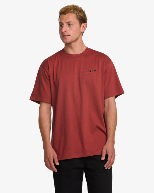 Billabong Men's Twin Peaks Short Sleeves T-Shirt Dusty Red 24A351528-DYR