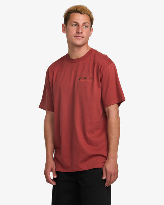 Billabong Men's Twin Peaks Short Sleeves T-Shirt Dusty Red 24A351528-DYR