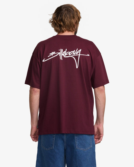 Billabong Men's Trucker Short Sleeves T-Shirt Plum 24A351532-PLM