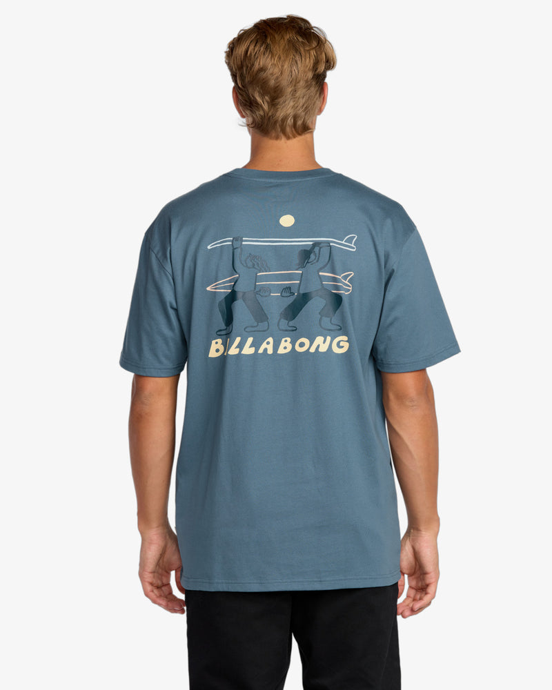 Load image into Gallery viewer, Billabong Men&#39;s Split The Peak Reagular T-Shirt Steel Blue 24A353522-SSB
