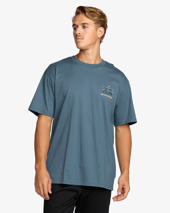 Billabong Men's Split The Peak Reagular T-Shirt Steel Blue 24A353522-SSB