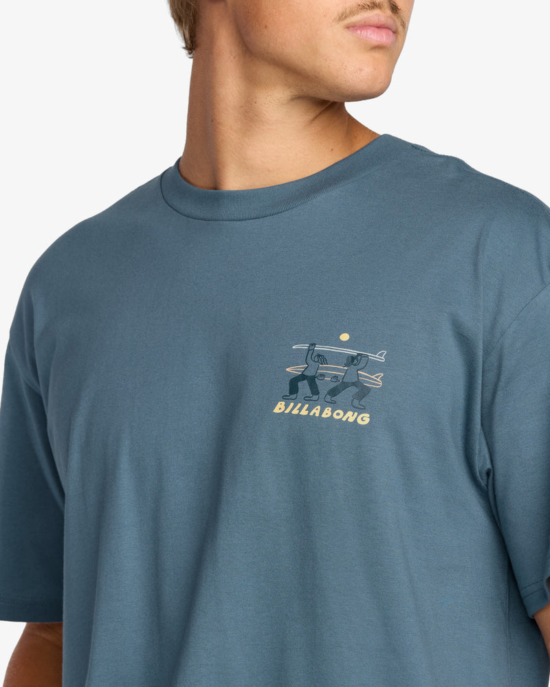 Load image into Gallery viewer, Billabong Men&#39;s Split The Peak Reagular T-Shirt Steel Blue 24A353522-SSB
