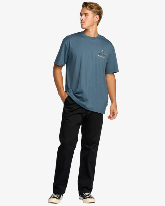 Billabong Men's Split The Peak Reagular T-Shirt Steel Blue 24A353522-SSB