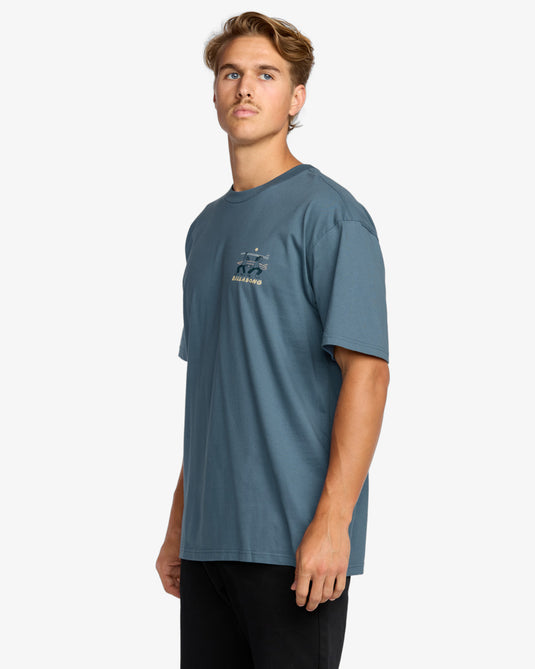 Billabong Men's Split The Peak Reagular T-Shirt Steel Blue 24A353522-SSB